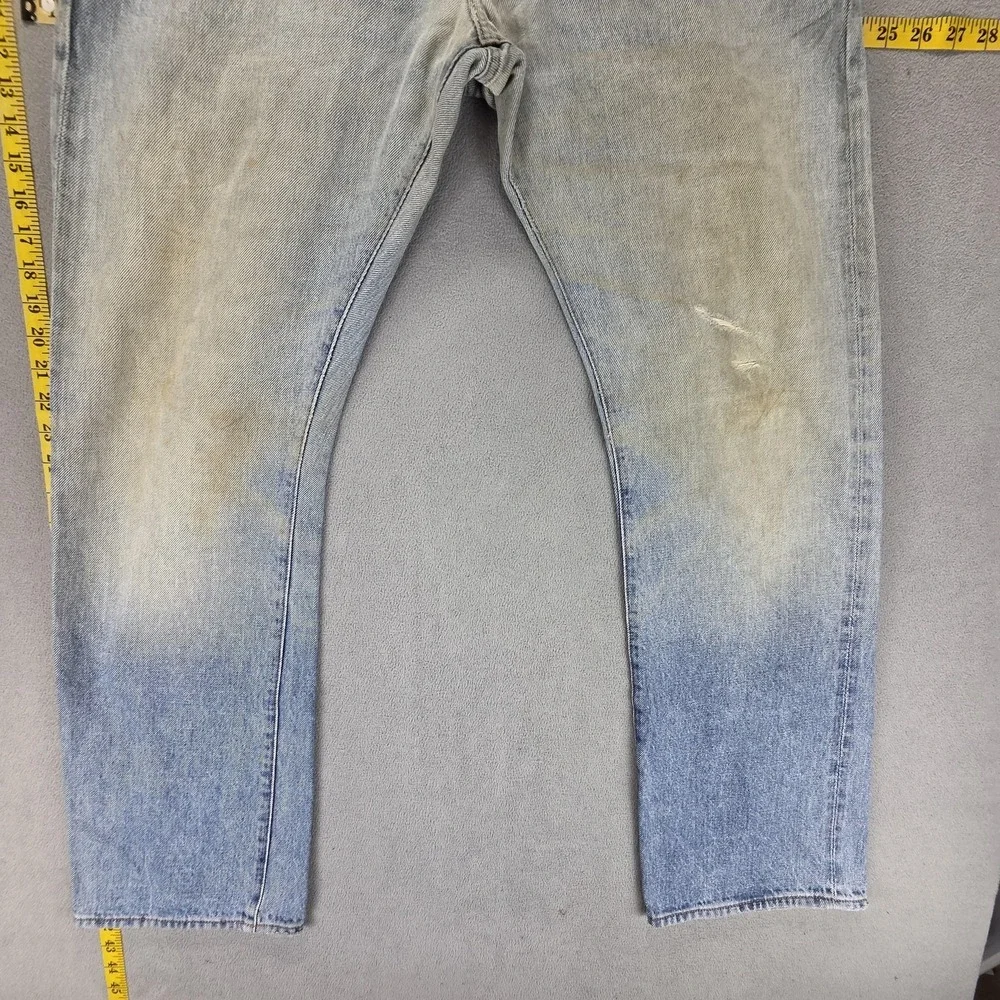 Gap‎ 1969 Jeans Mens 33x32 Blue Selvedge Straight Faded Light Wash Button Fly